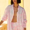 Juliet Dunn Butterfly Embroidery Shirt Pink Discount