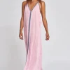 Pitusa Cheetah Maxi Sundress Light Pink Discount