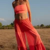 Pitusa Colour Block Palazzo Pants Strawberry Fashion