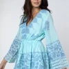 Juliet Dunn Dhaka Print Playsuit Blue Discount