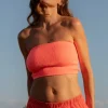 Pitusa Smocked Bandeau Top Strawberry Clearance