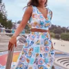 Seafolly Wish You Were Here Crop Top New