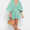 Sundress Alicia Jumpsuit Gingham Green Hot