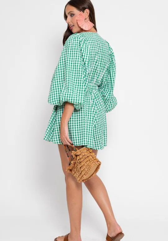 Sundress Alicia Jumpsuit Gingham Green Hot