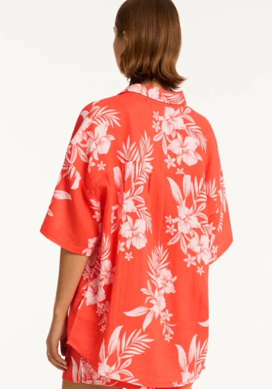 Sea Level Aloha Shirt Flame New
