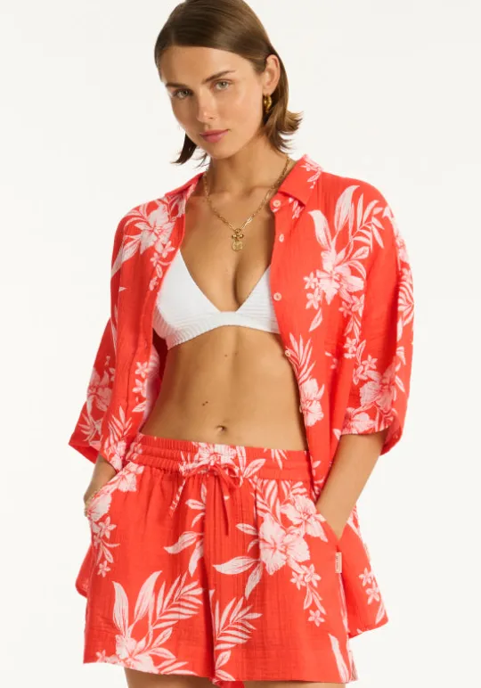 Sea Level Aloha Shirt Flame New