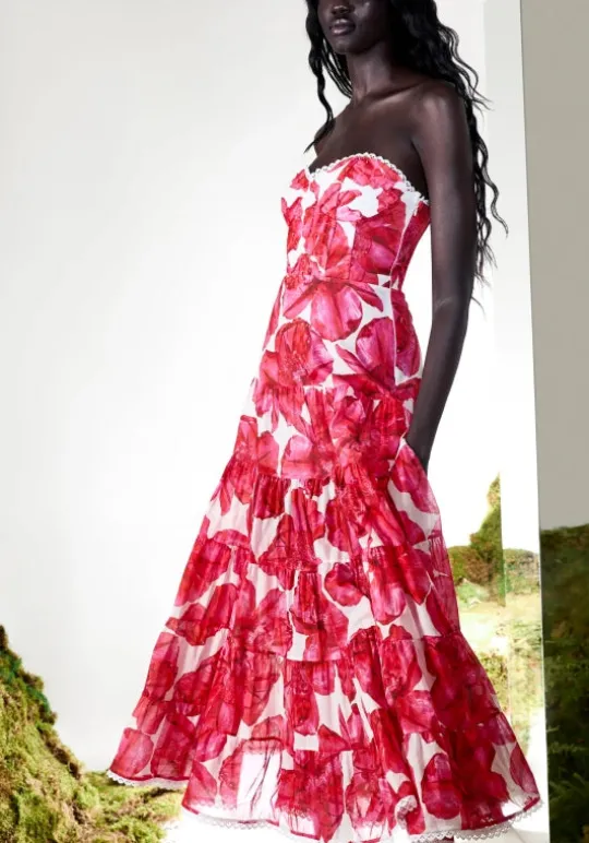 Charo Ruiz Ambar Long Dress White Blossom WhiteBlossom Clearance