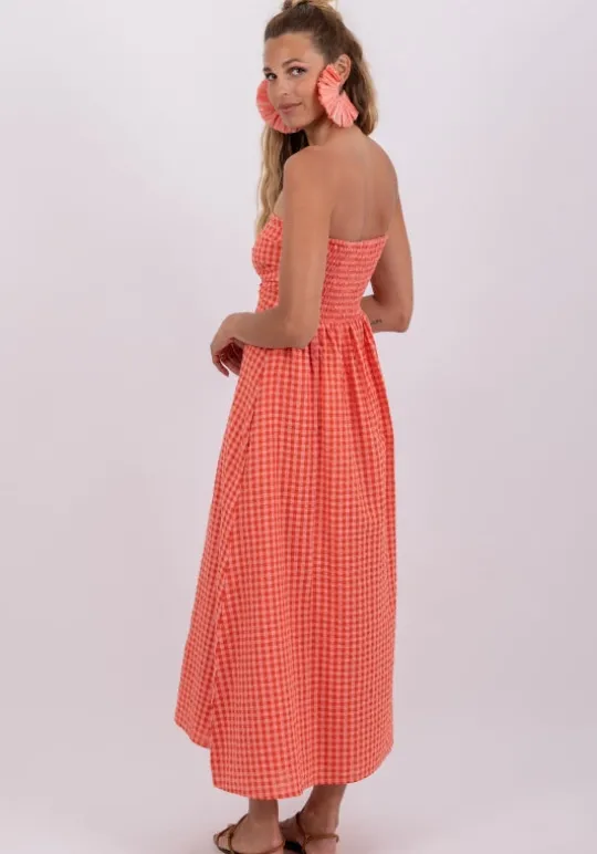 Sundress Amelie Dress Coral Gingham CoralGingham Discount