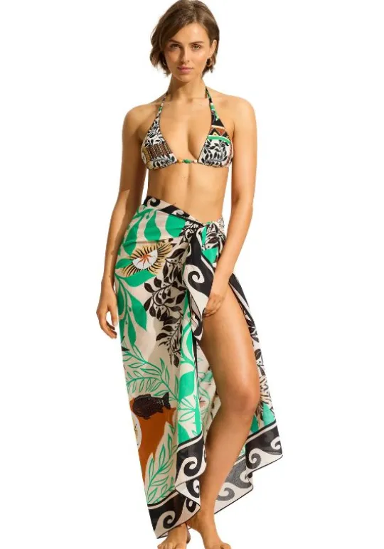 Seafolly Atlantis Sarong Ecru Fashion