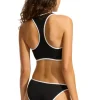 Seafolly Beach Bound Zip Front Tank Bikini White/Black Clearance