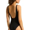 Seafolly Beau Front Swimsuit Black Sale