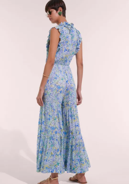 Poupette St Barth Belene Jumpsuit Blue Hot