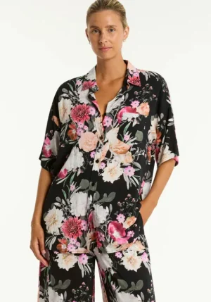 Sea Level Belle Aloha Shirt Black Belle/Black Discount