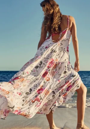 Sea Level Belle Tiered Maxi Sundress Belle/White Discount