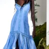 Charo Ruiz Blossel Long Dress Blue WashedBlue New