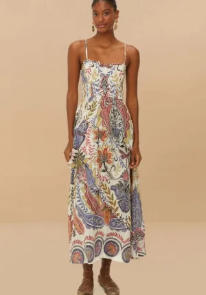 Farm Rio Boho Glam Strappy Maxi Dress Clearance