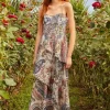 Farm Rio Boho Glam Strappy Maxi Dress Clearance