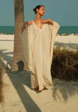 Pitusa Braided Front Kaftan Ecru Online