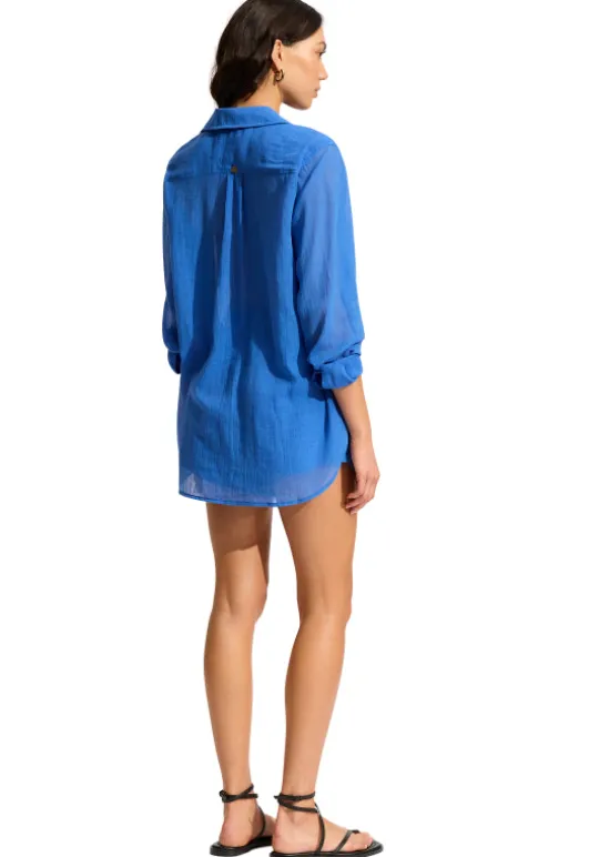 Seafolly Breeze Beach Shirt Azure Outlet