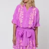 Juliet Dunn Butterfly Blouson Dress Violet Online