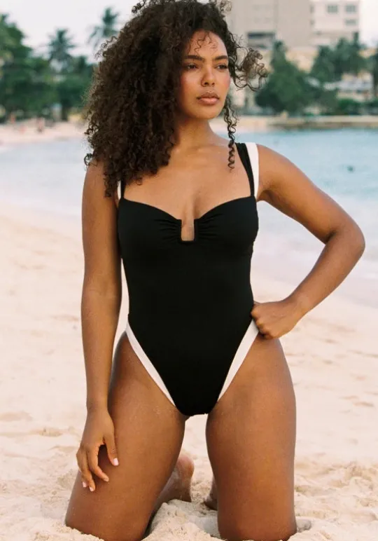 Away That Day Cannes Swimsuit Black/White Black / Ivory Sale