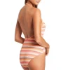 JETS Swimwear Capri Stripe V Neck Swimsuit Discount