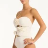 Sea Level Casa Del Mar Flower Bandeau Swimsuit Coconut Fashion