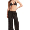 Seafolly Casablanca Embroidered Beach Trousers Black Online