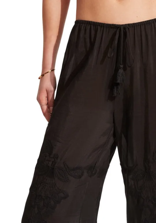 Seafolly Casablanca Embroidered Beach Trousers Black Online