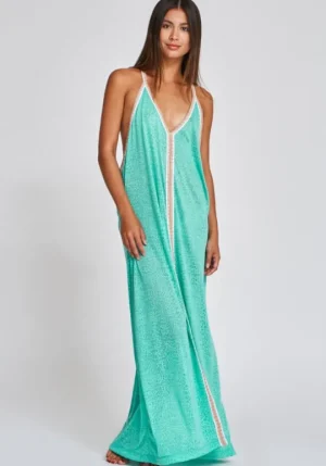 Pitusa Cheetah Maxi Sun Dress Mint Hot