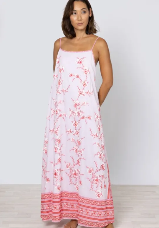Juliet Dunn Cherry Blossom Strappy Maxi Dress CherryBlossom Discount