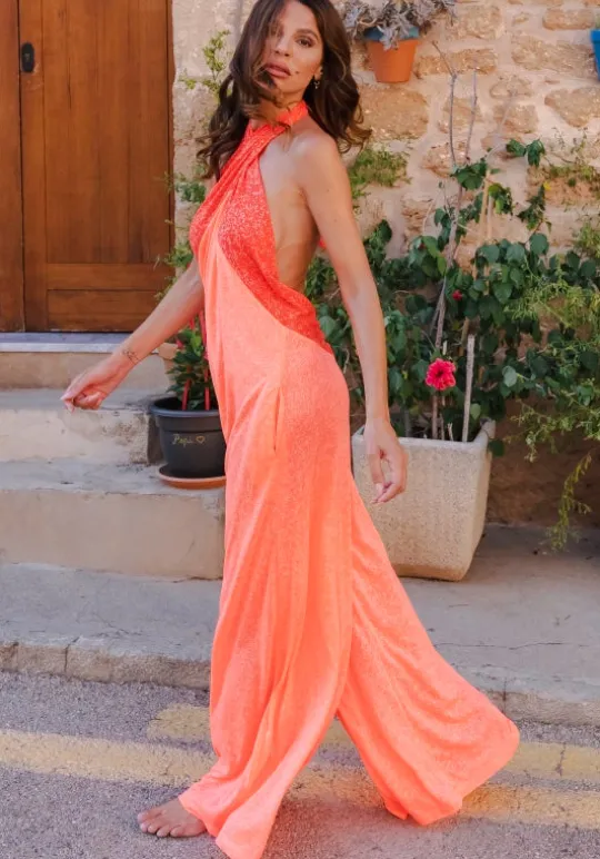 Pitusa Colour Block Jumpsuit Watermelon Black Fashion