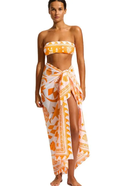 Seafolly Corfu Sarong Turmeric Corfu Orange Online