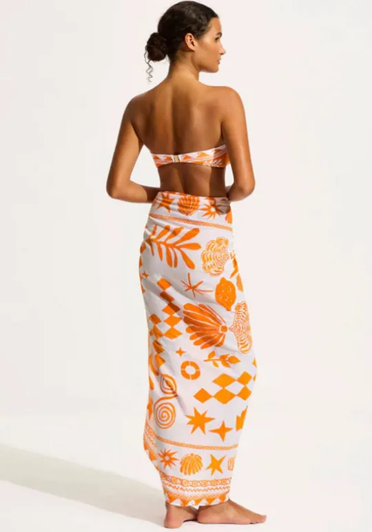 Seafolly Corfu Sarong Turmeric Corfu Orange Online
