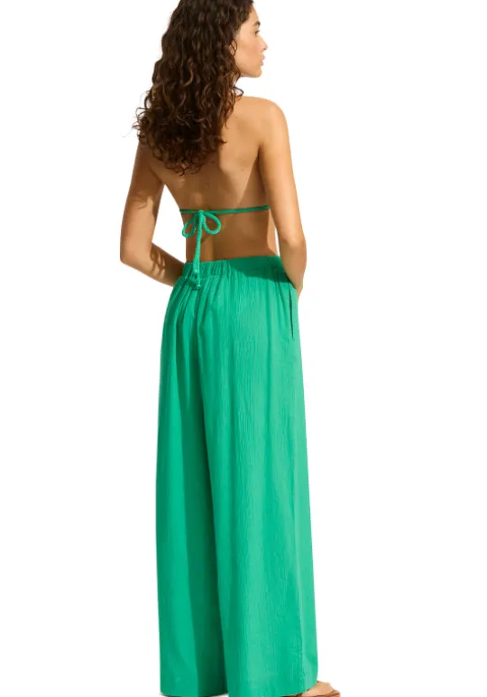 Seafolly Crinkle Beach Trousers Jade Outlet