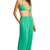 Seafolly Crinkle Beach Trousers Jade Outlet