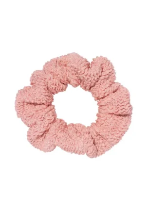 Hunza G Crinkle Scrunchie Metallic Dusty Pink Hot