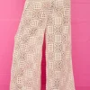 Pitusa Crochet Beach Pants Ecru Fashion