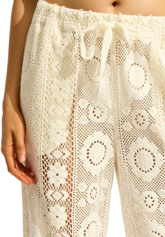 Seafolly Crochet Pant Cream Crochet Discount