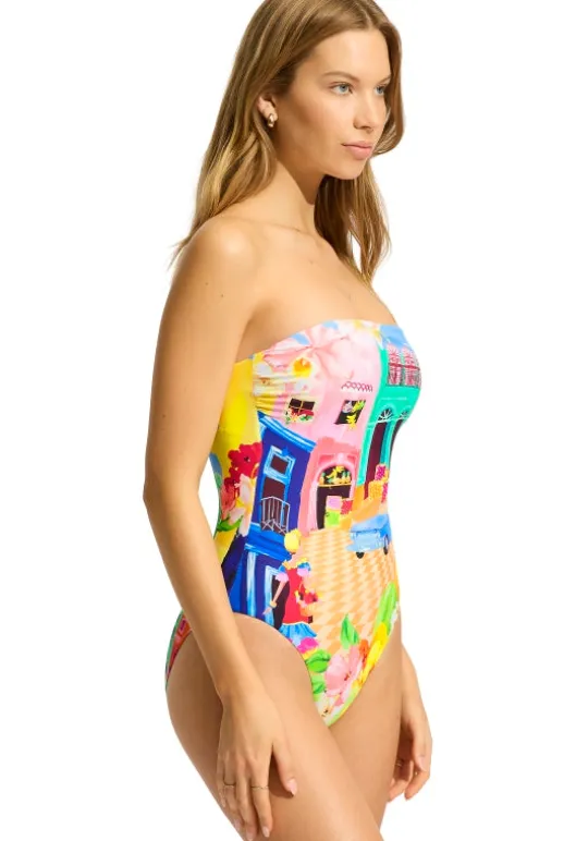 Seafolly Cuba DD Bandeau Swimsuit New