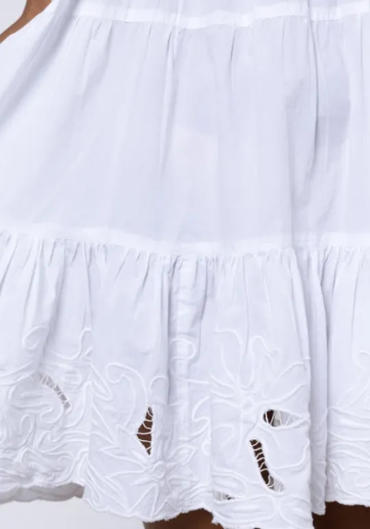 Juliet Dunn Cut Out Wave Mini Dress White Outlet