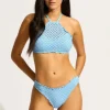 Seafolly Daydreamer High Neck Bikini Powder Blue Hot