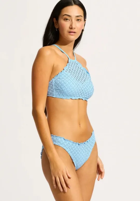 Seafolly Daydreamer High Neck Bikini Powder Blue Hot