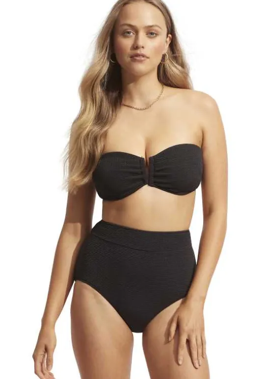 Seafolly DD Bandeau Highwaist Bikini Black Sale