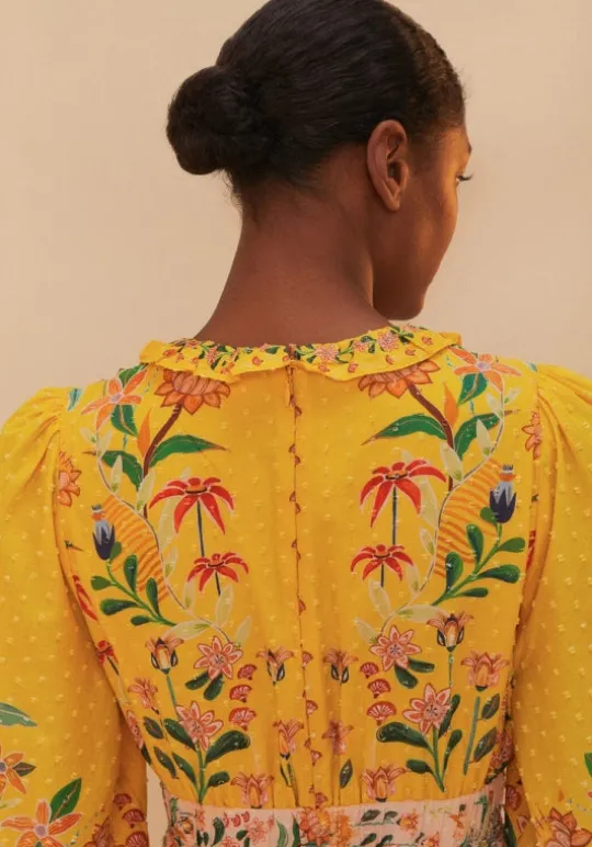 Farm Rio Delicate Flowers Stripes Maxi Dress DelicateFlowers Outlet