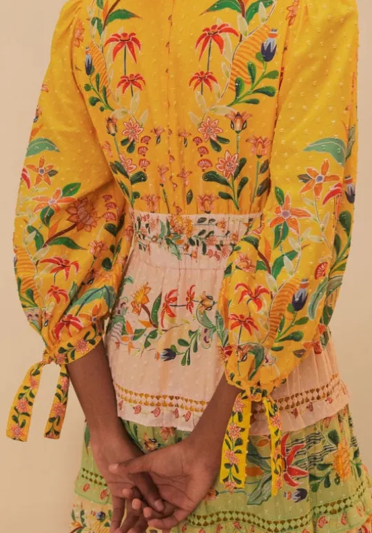 Farm Rio Delicate Flowers Stripes Maxi Dress DelicateFlowers Outlet