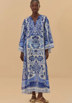 Farm Rio Delicate Tapestry Long Kaftan Fashion