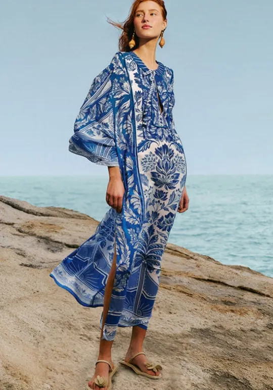 Farm Rio Delicate Tapestry Long Kaftan Fashion