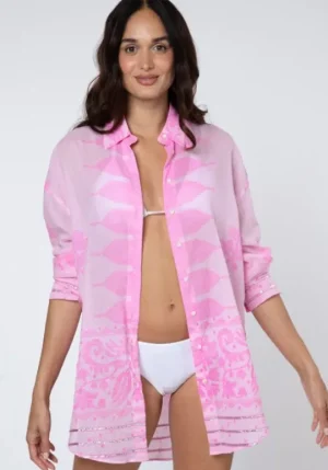 Juliet Dunn Dhaka Print Shirt Pink Online