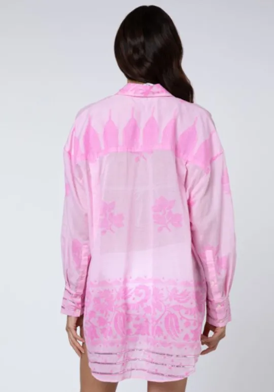 Juliet Dunn Dhaka Print Shirt Pink Online